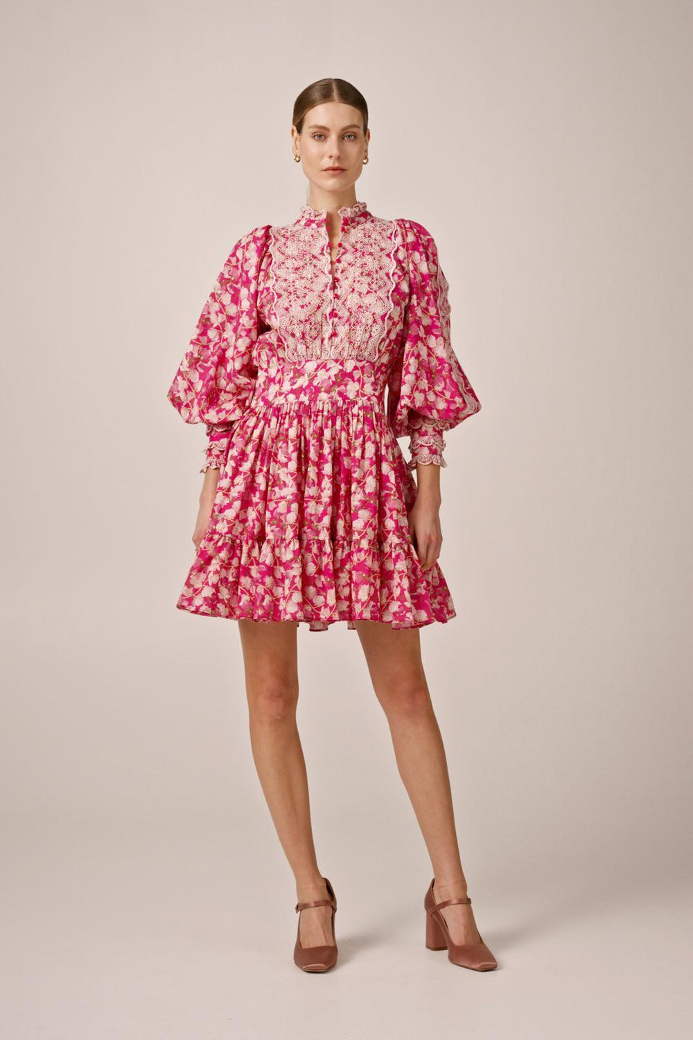 bytimo Cotton Slub Mini Dress Poppy Meadow