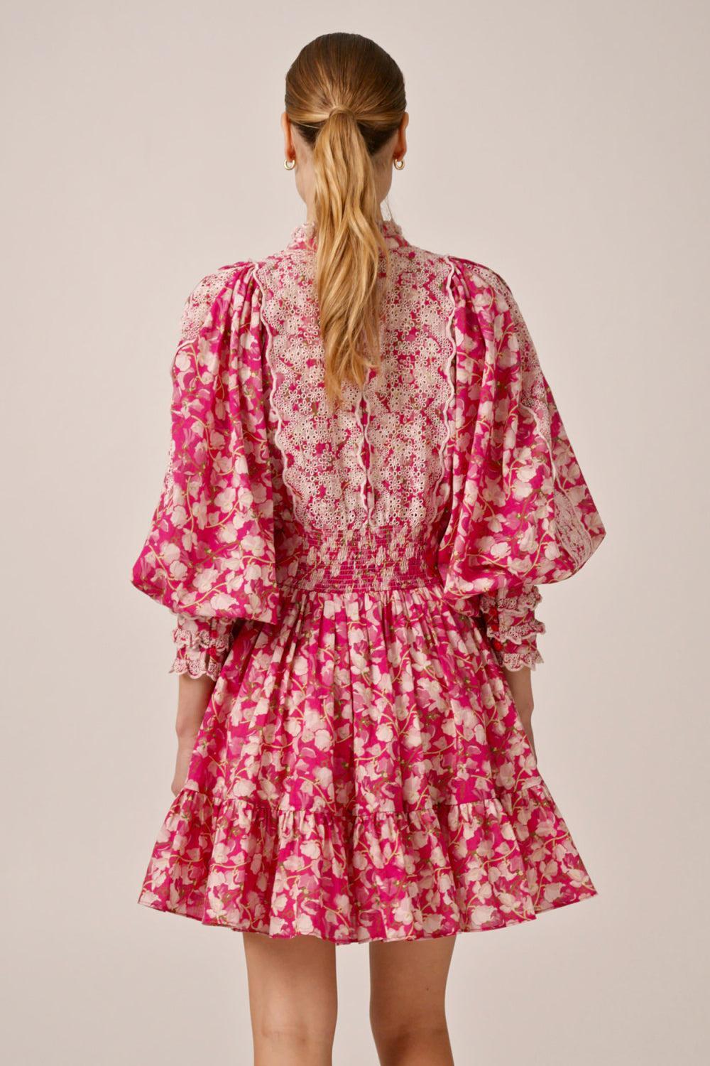 bytimo Cotton Slub Mini Dress Poppy Meadow