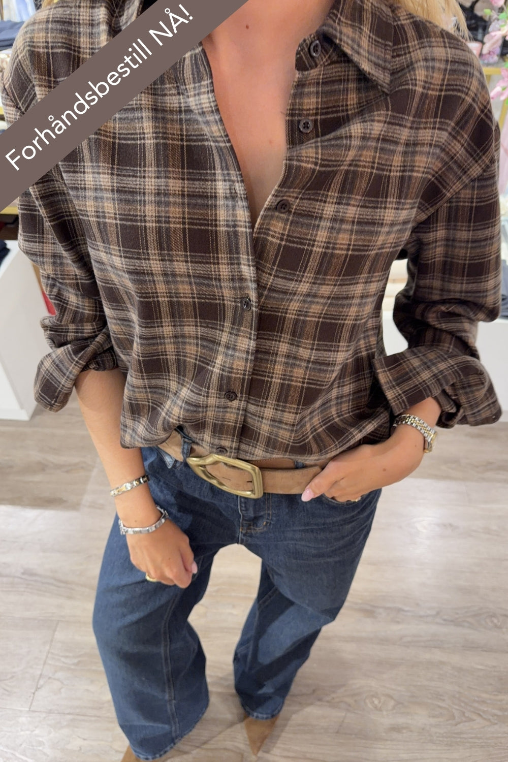 Krista Check Brown Shirt