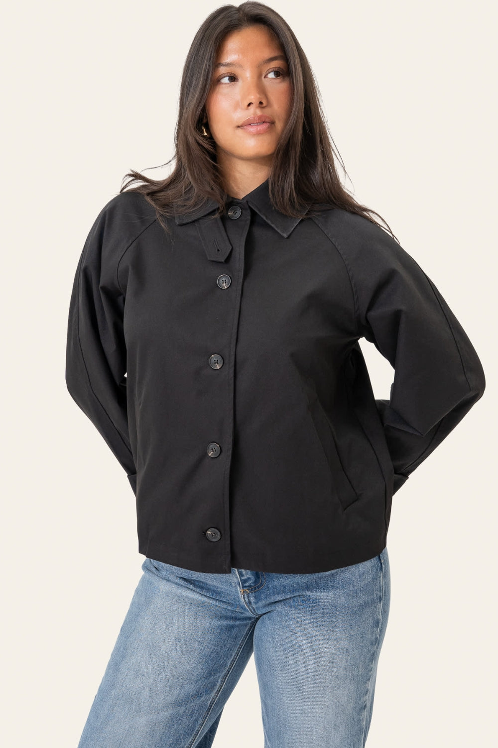 AvaIc Short Trenchcoat Black