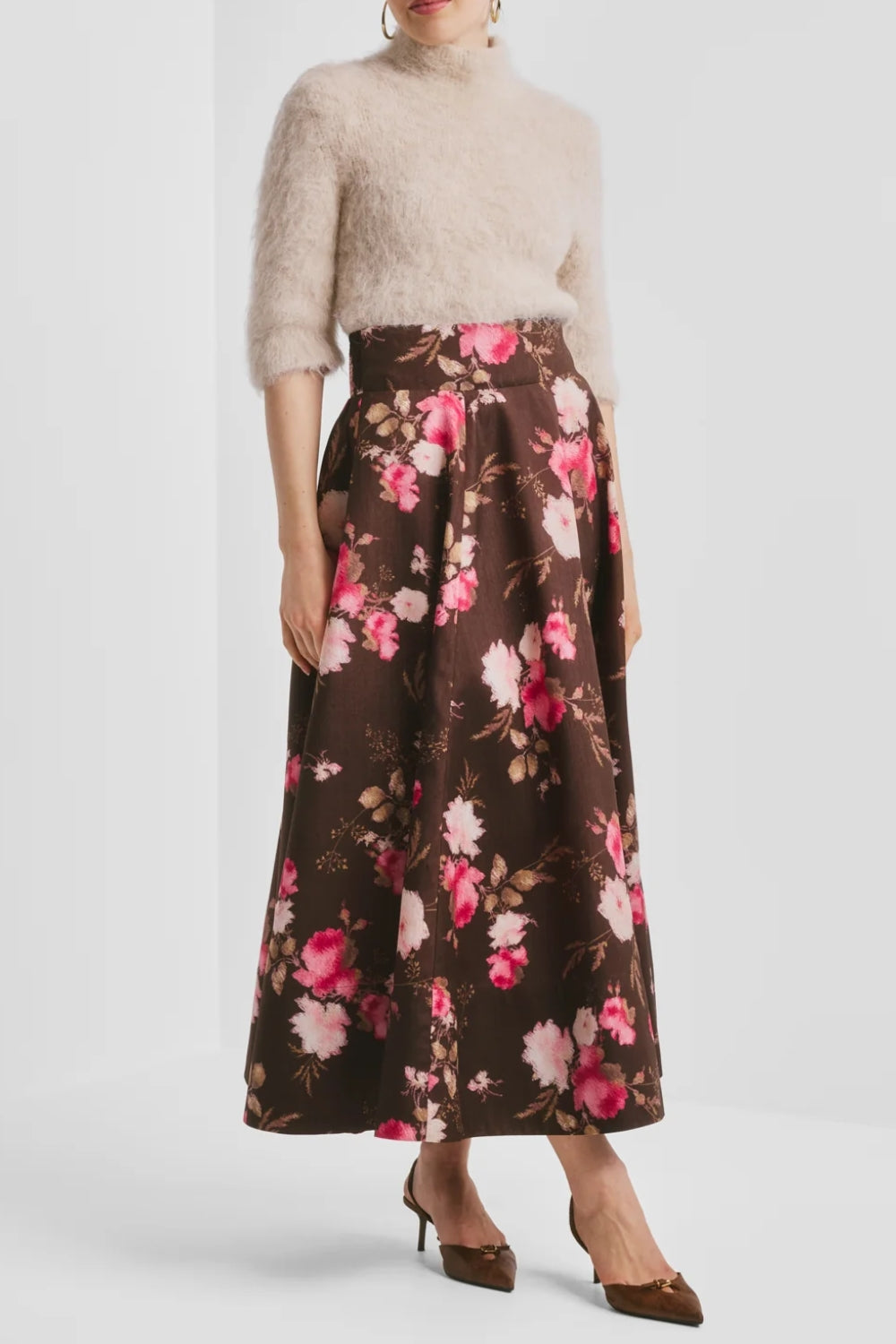 Taffeta Maxi Skirt Soft Bloom