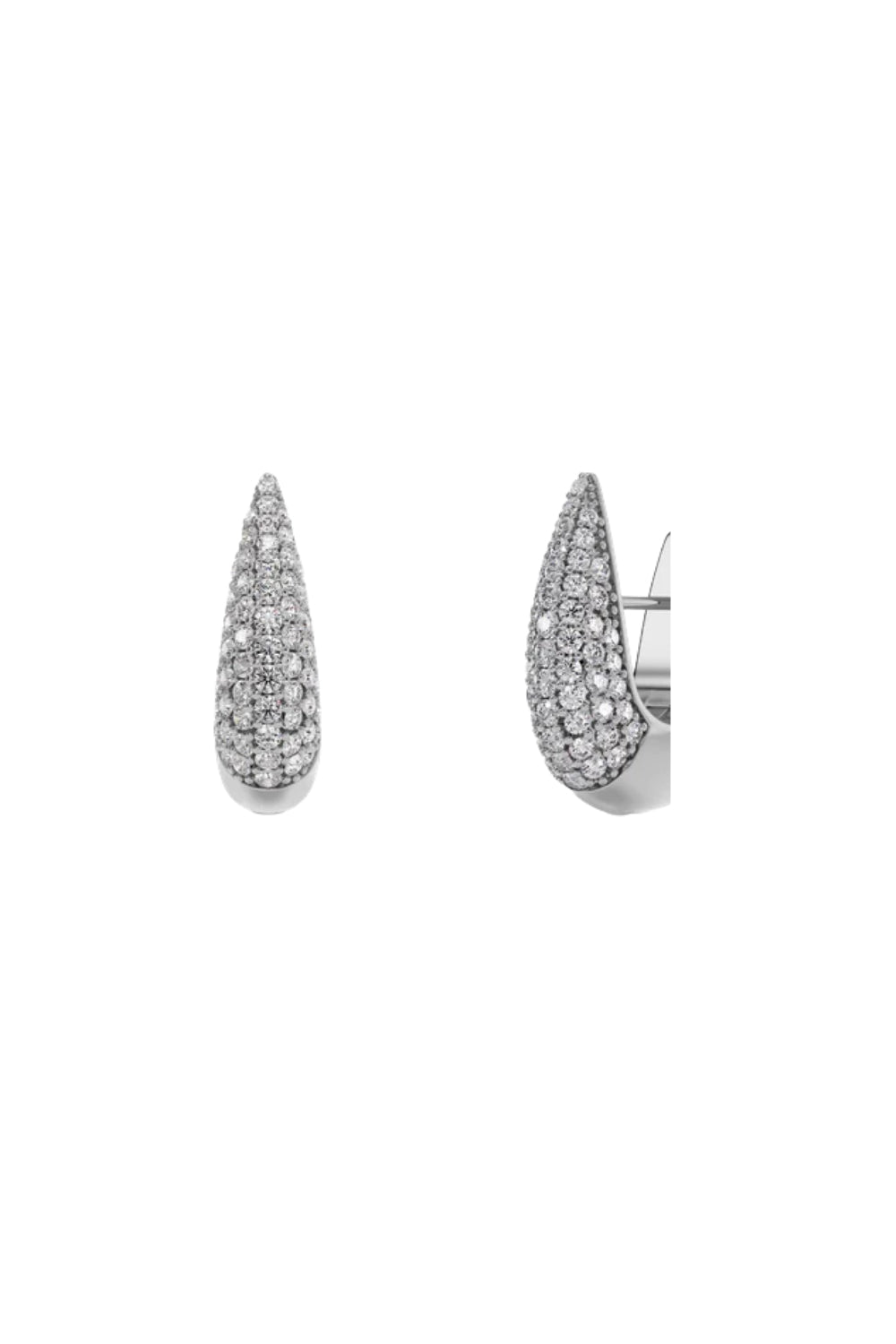Crest Pave Hoops S Silver
