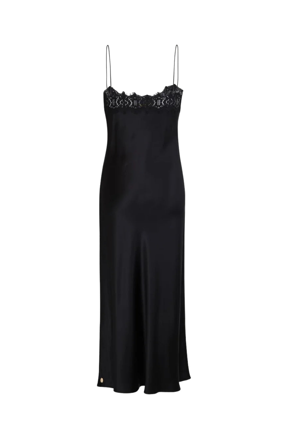 Satin Slip Dress Black