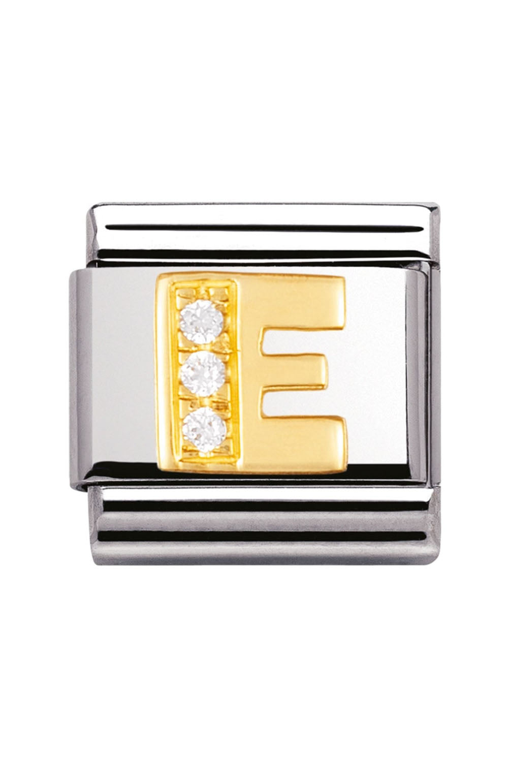 LETTERS 18k Gold and CZ E