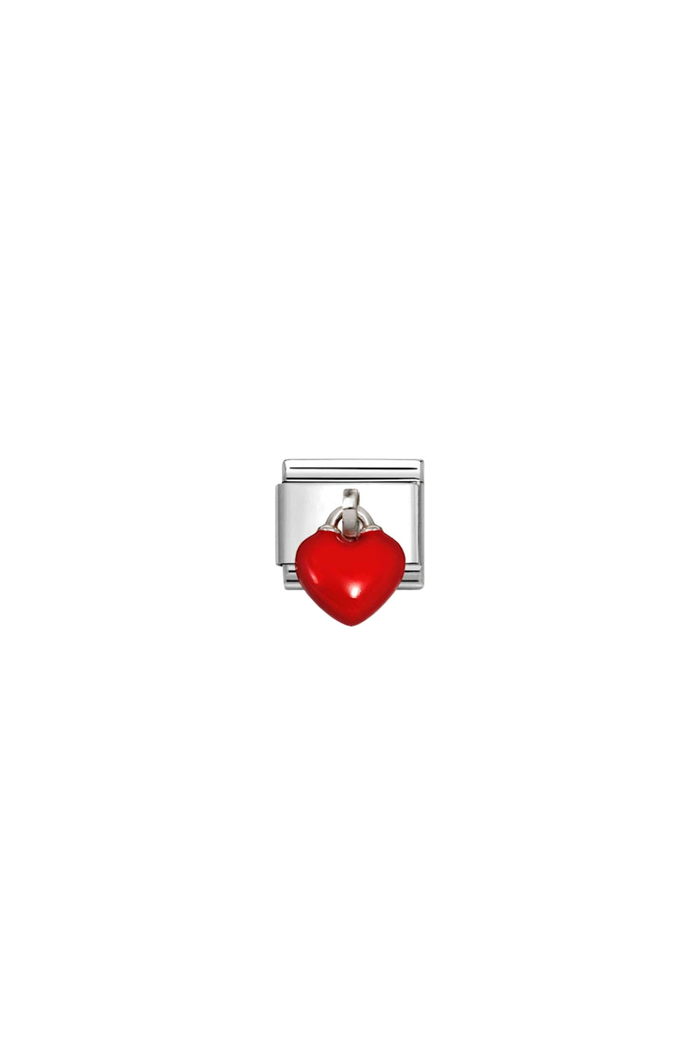3D Charms Stainless Steel & 925 Sterling Silver Red Heart