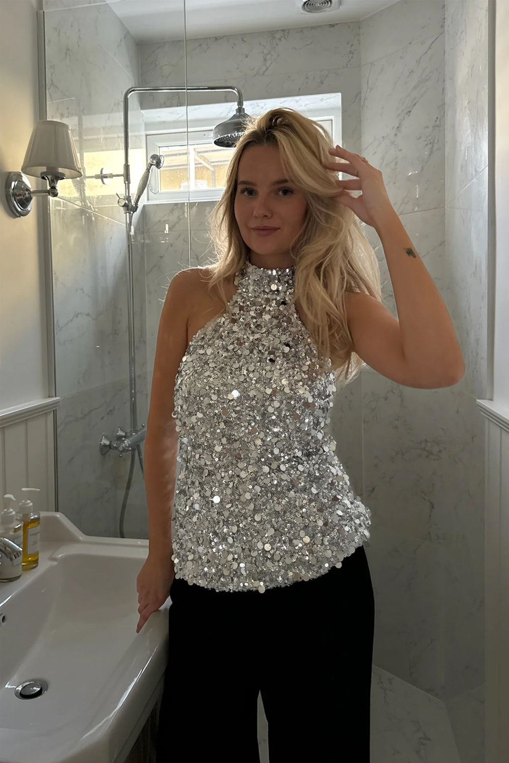 Emilyic Top - Silver Sequin