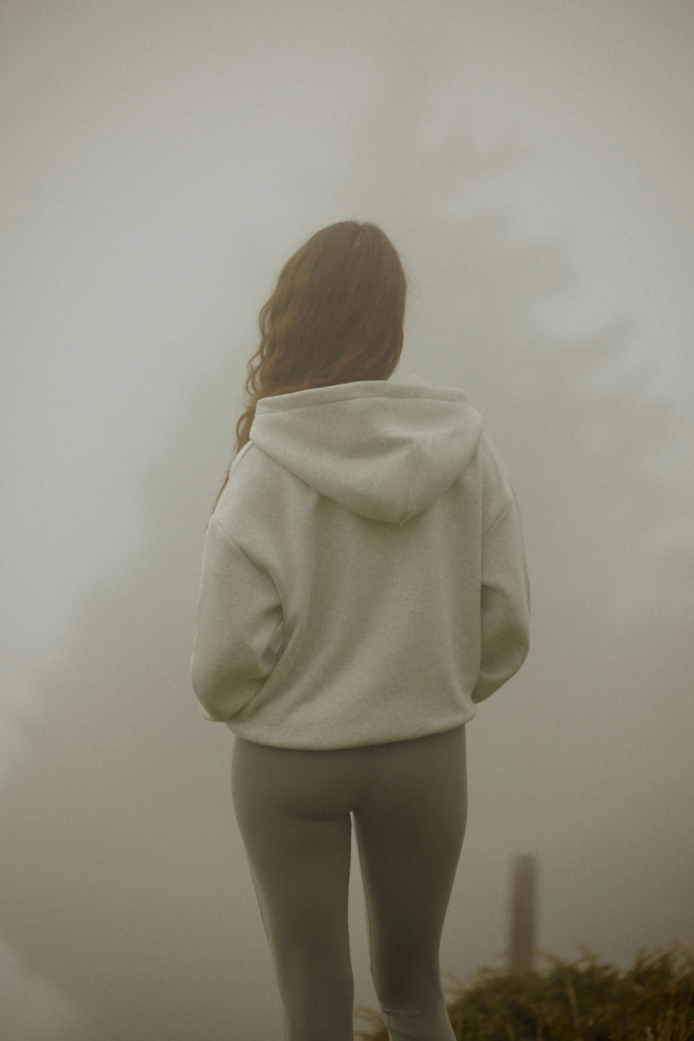 W. CS Zip Hoodie Grey Melange w. Khaki