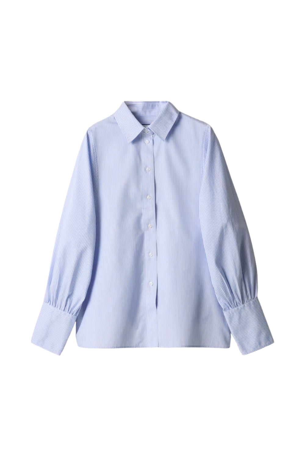 Anne Striped Shirt Skyblue/White