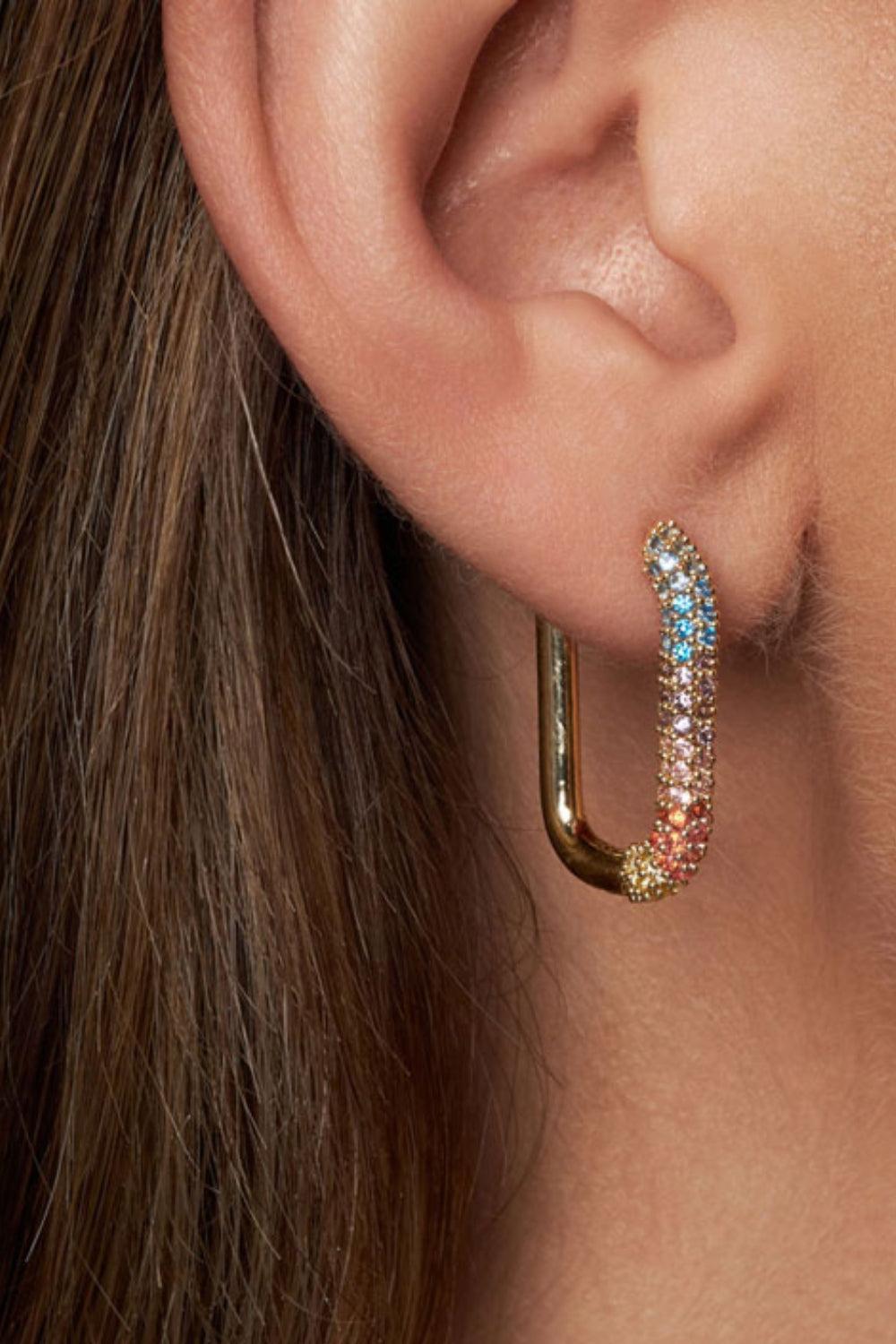 oval hoop brass rainbow