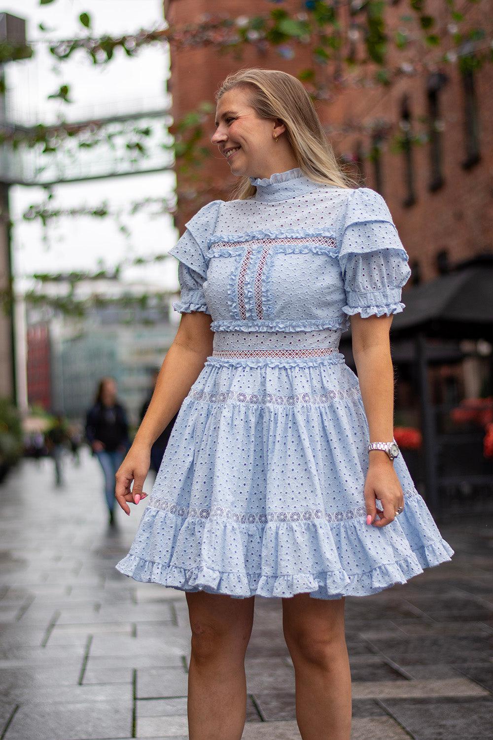 Iro-Mini-Lace-Dress-Sky-Blue-3