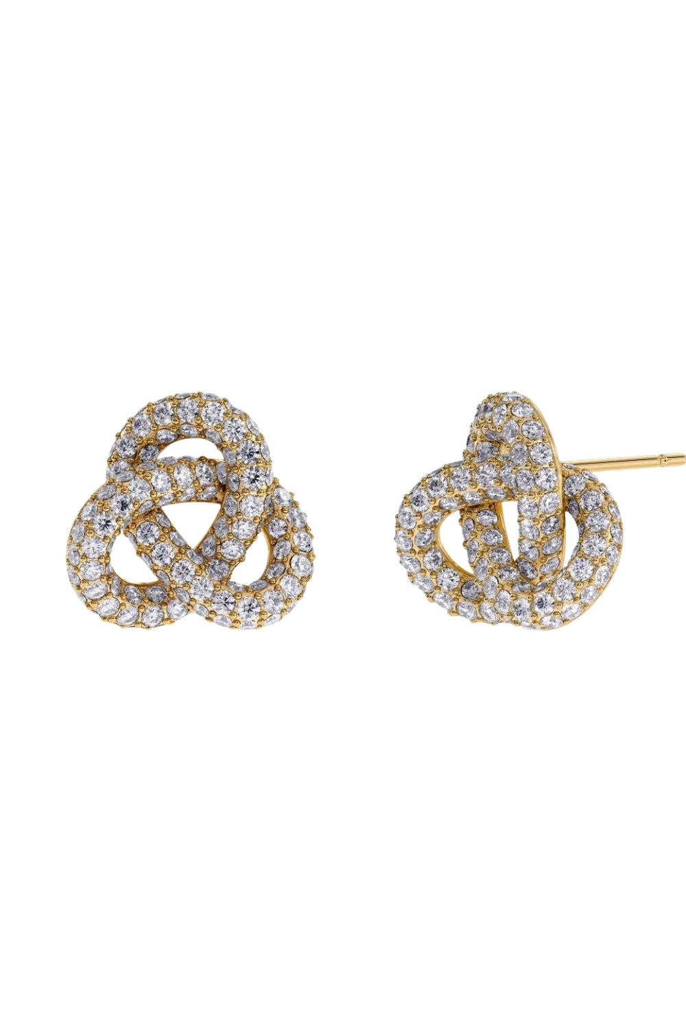 Infinity Knot Sparkle Studs L Gold