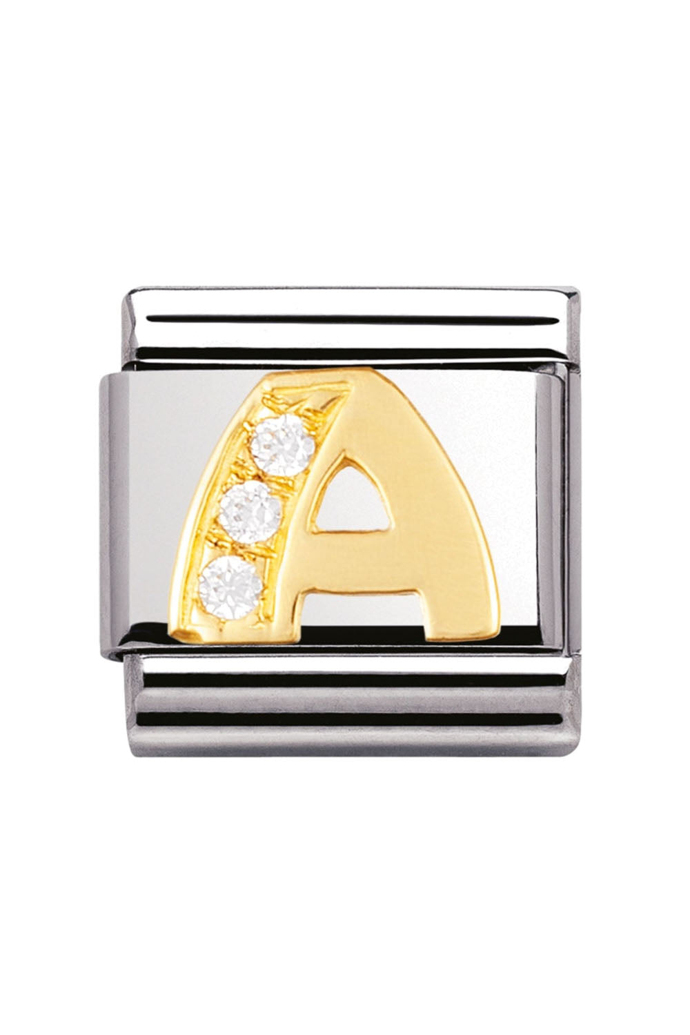 LETTERS 18k Gold and CZ