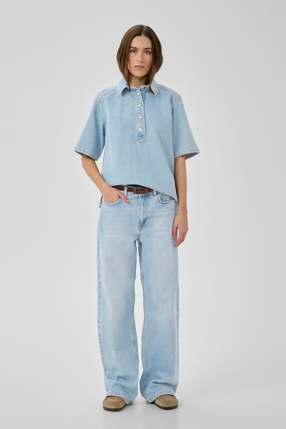 The Louis High Wide 32" Ligh Blue wash