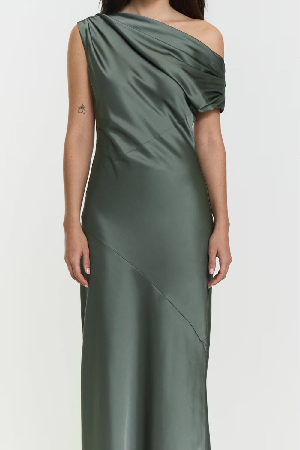 Vanessa Satin Dress Agave Green