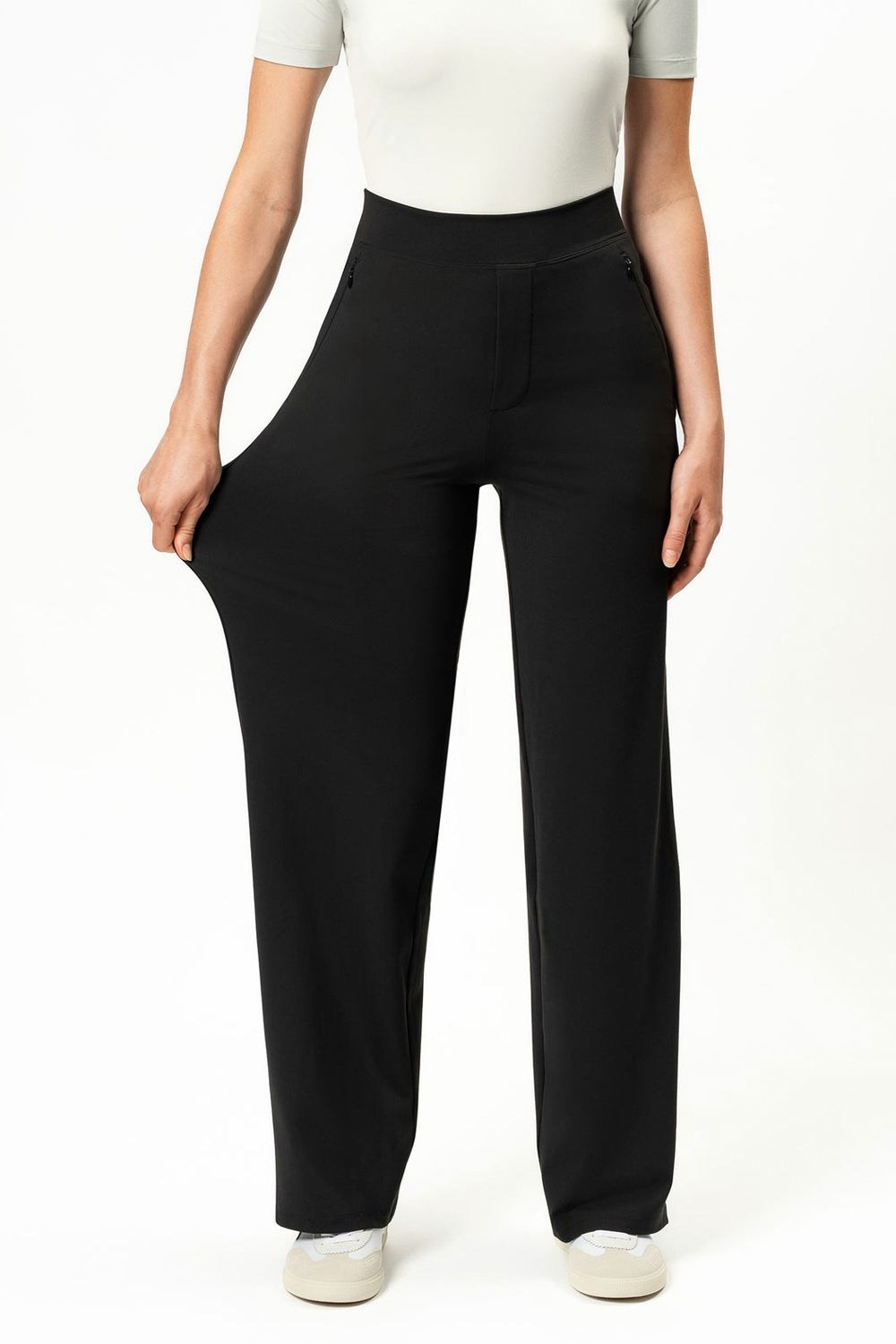 Asana Relaxed Straight Pant Black Long 32"