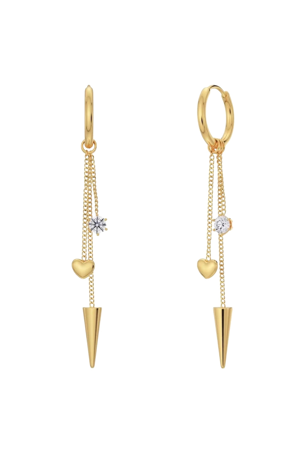 Peak Hoops Multi Heart Gold