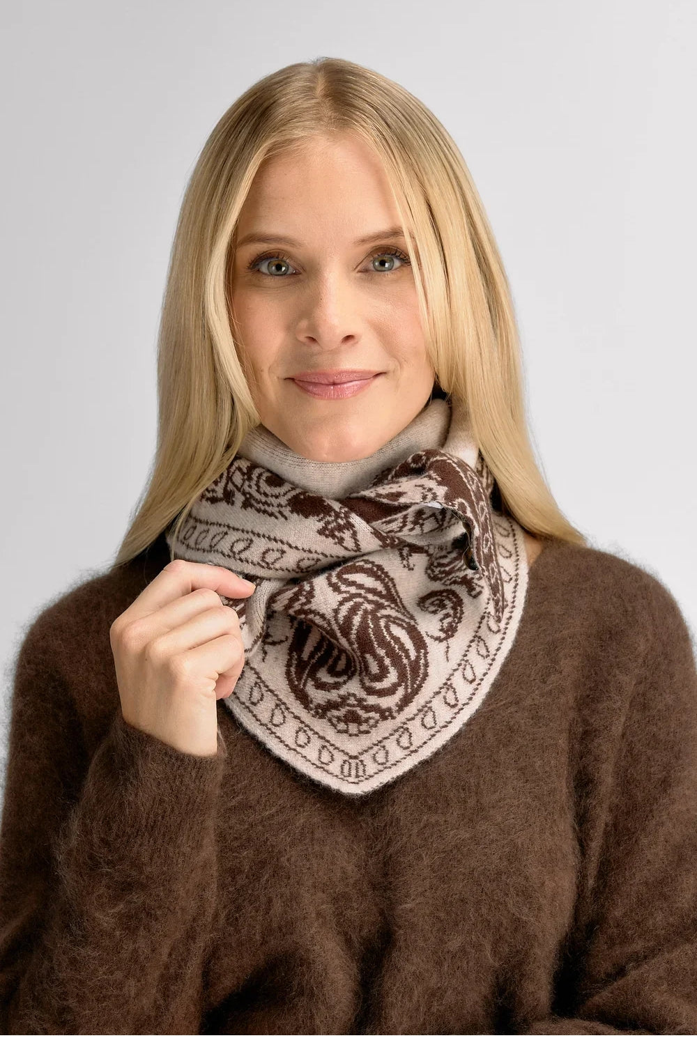 Angela Scarf Multi Black Coffee/Cream