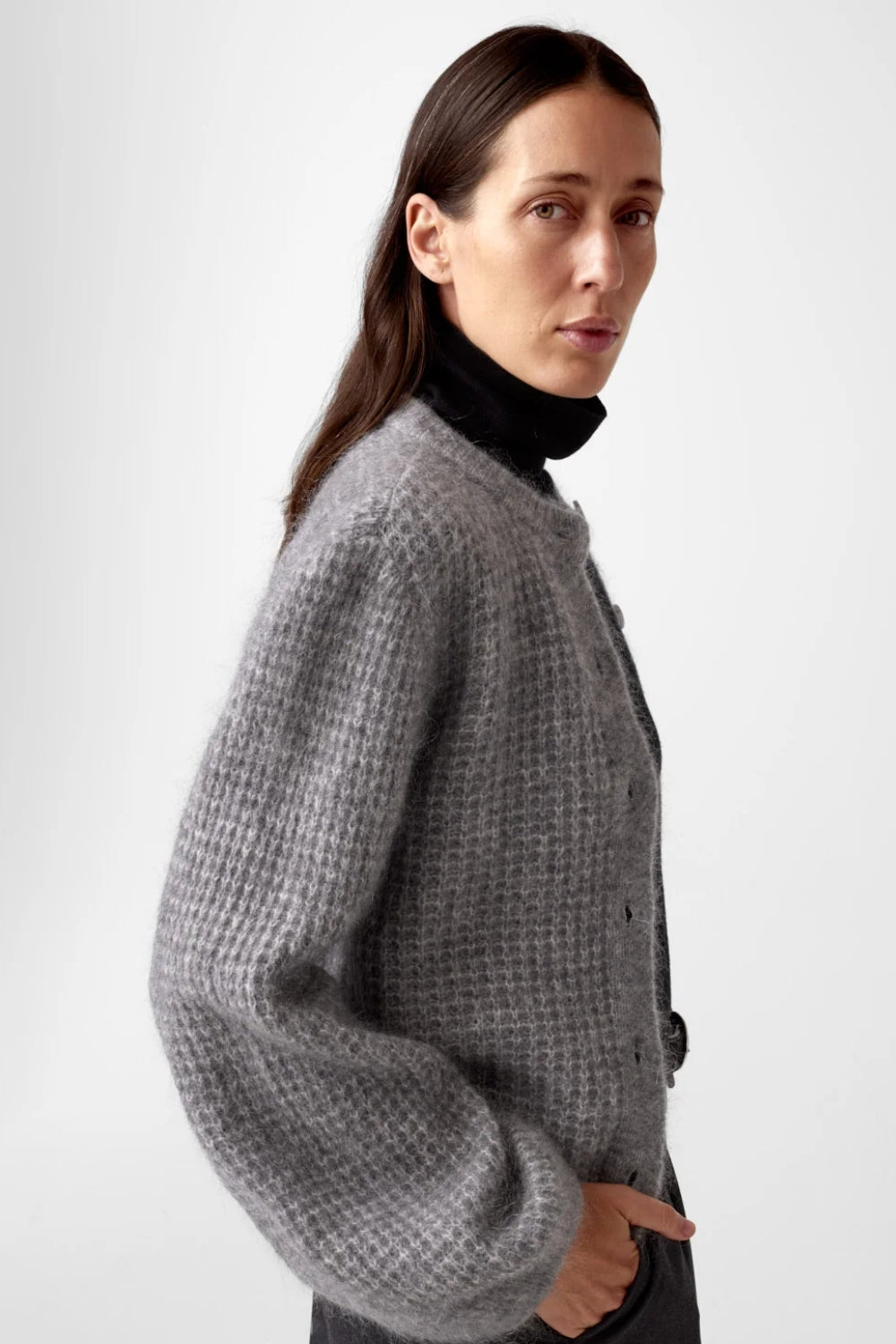 Sofia Mohair Cardigan Grey Mel