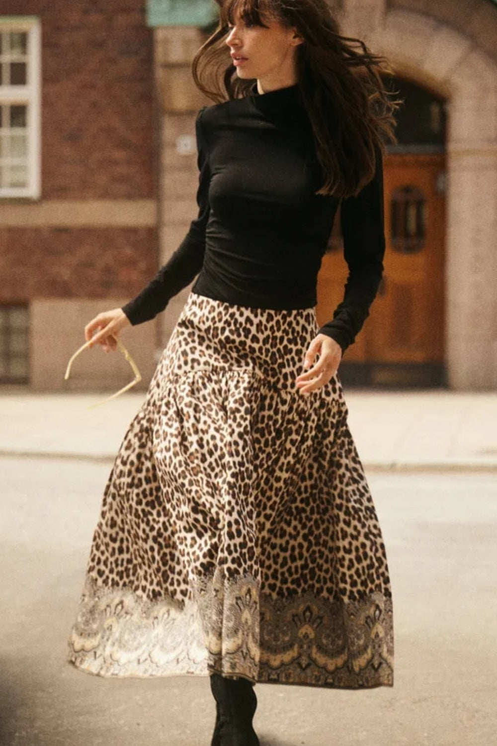 Taffeta Maxi Skirt Wild Paisley