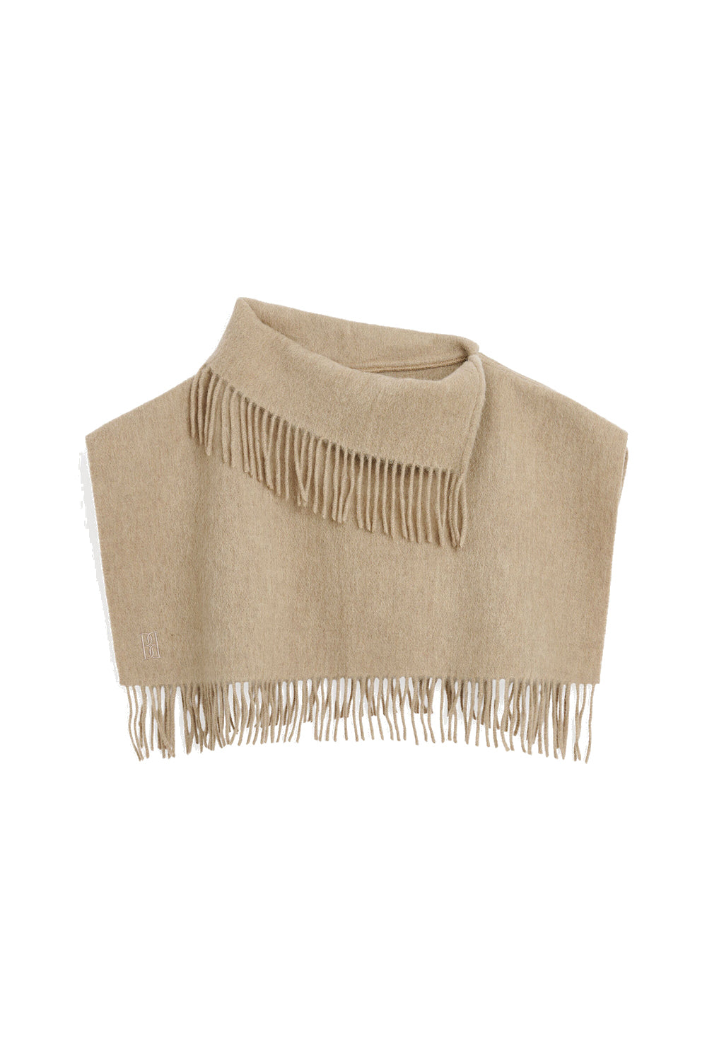Turtla wool fringe bib Brown melange