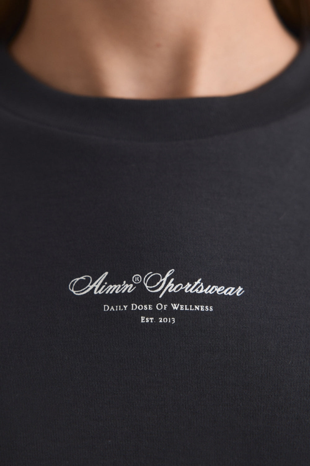Script Boxy T-shirt Shadow Grey