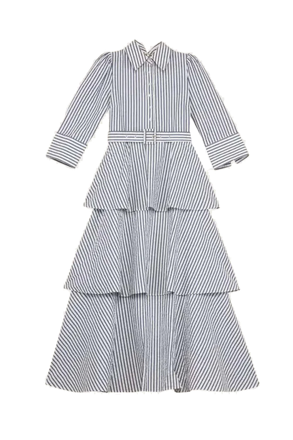 Seersucker Shirt Dress Blue Stripe