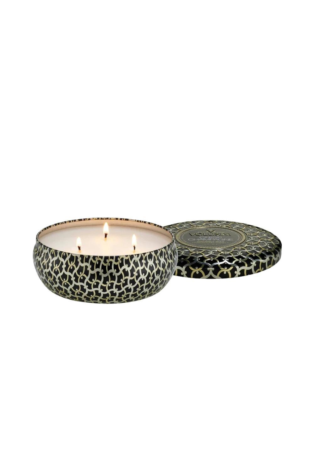 3 Wick Tin Candle Crisp Champagne 340g