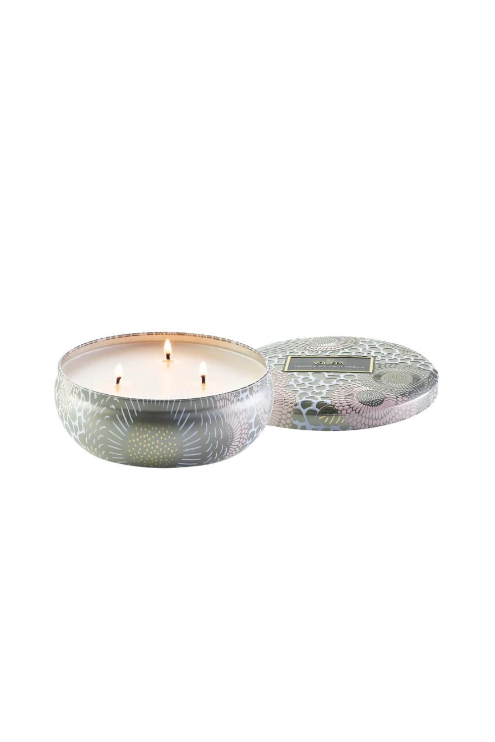 3-Wick Tin Candle Tahitian Coconut Vanilla