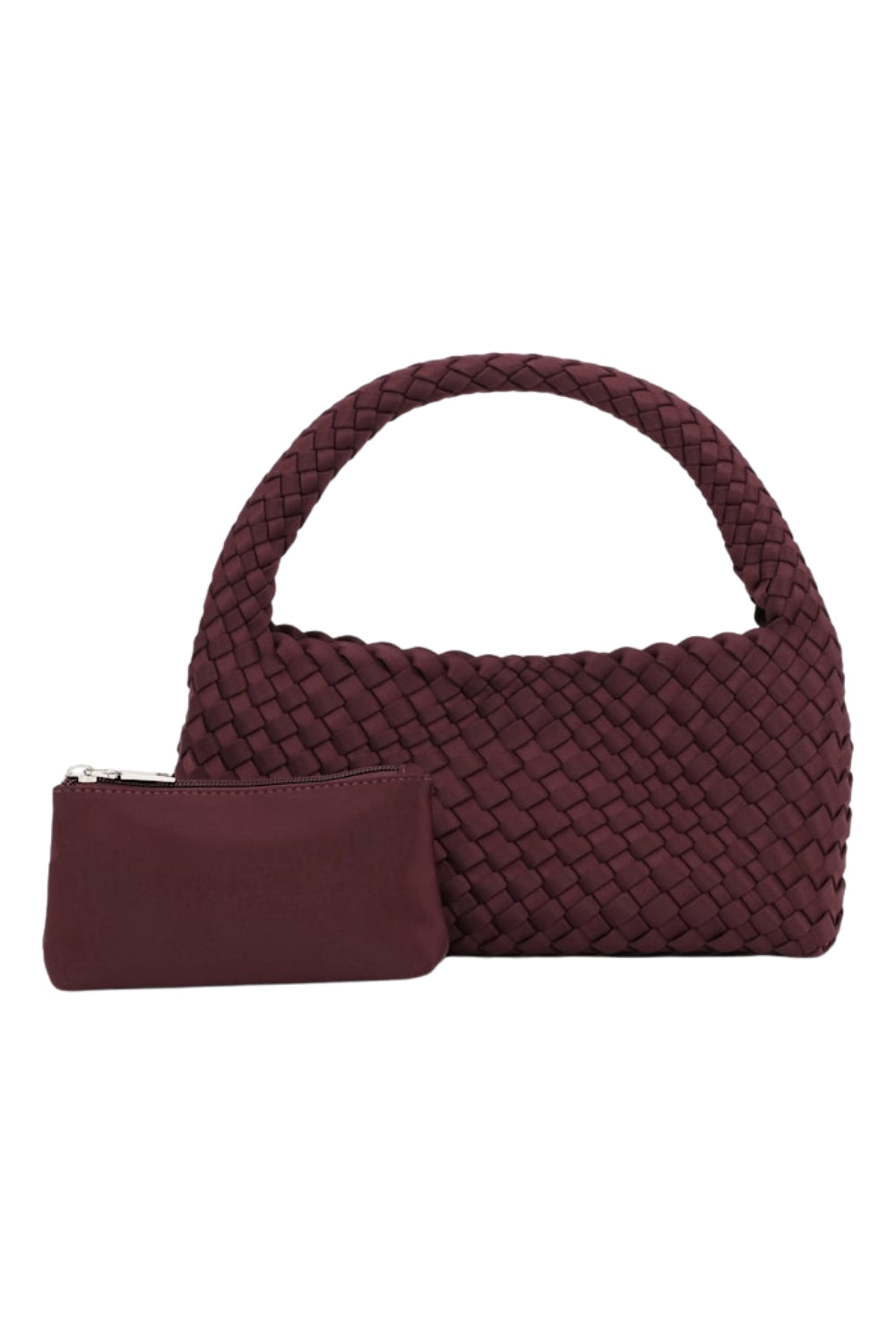 Woven Scuba Mini Bag With Pouch Burgundy