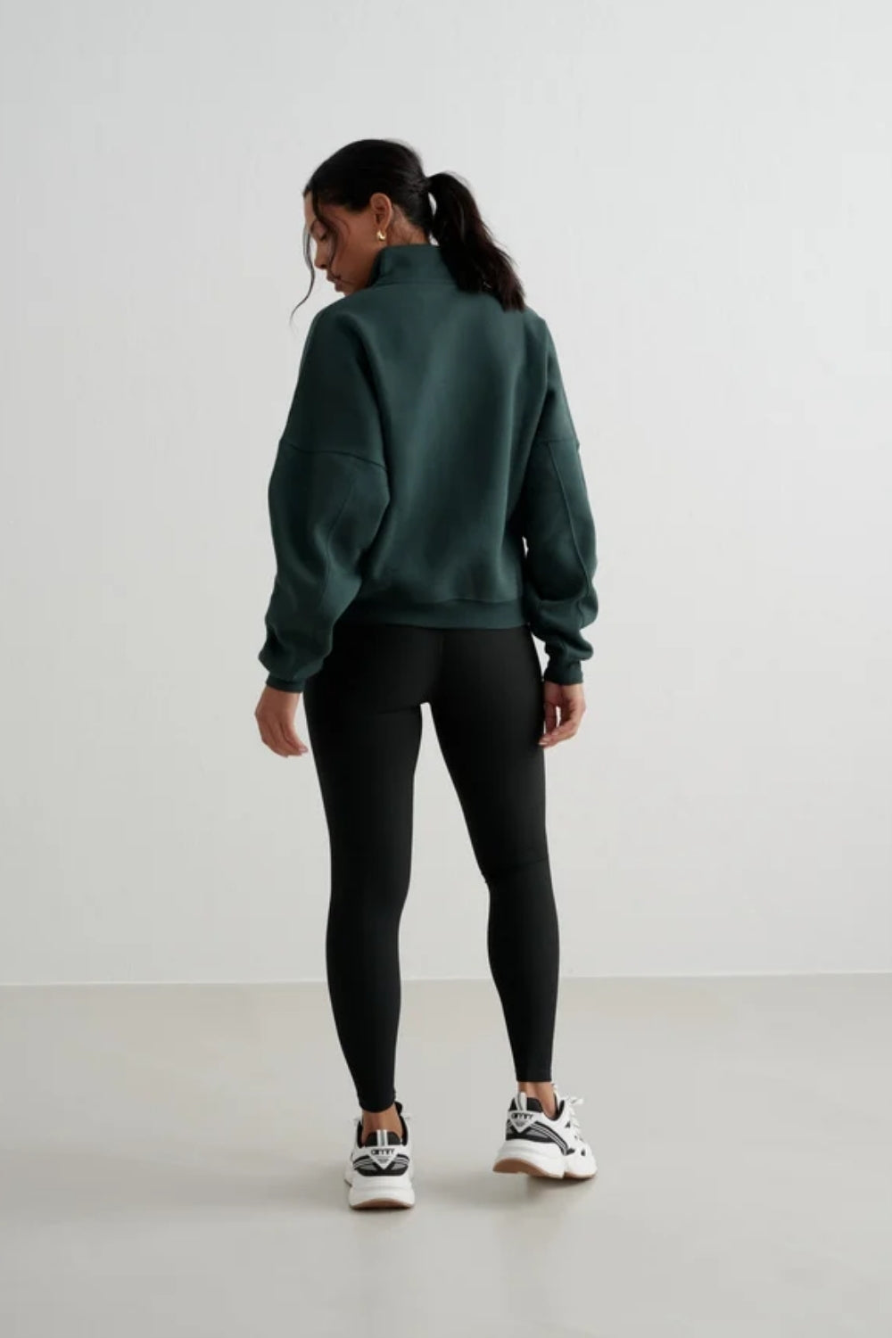 Varsity Sweat Half Zip Deep Emerald