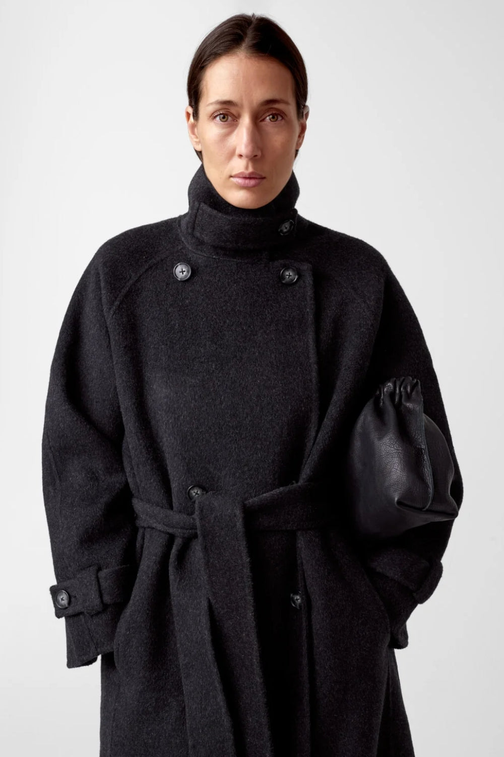 Carmella Wool Coat Black Mel