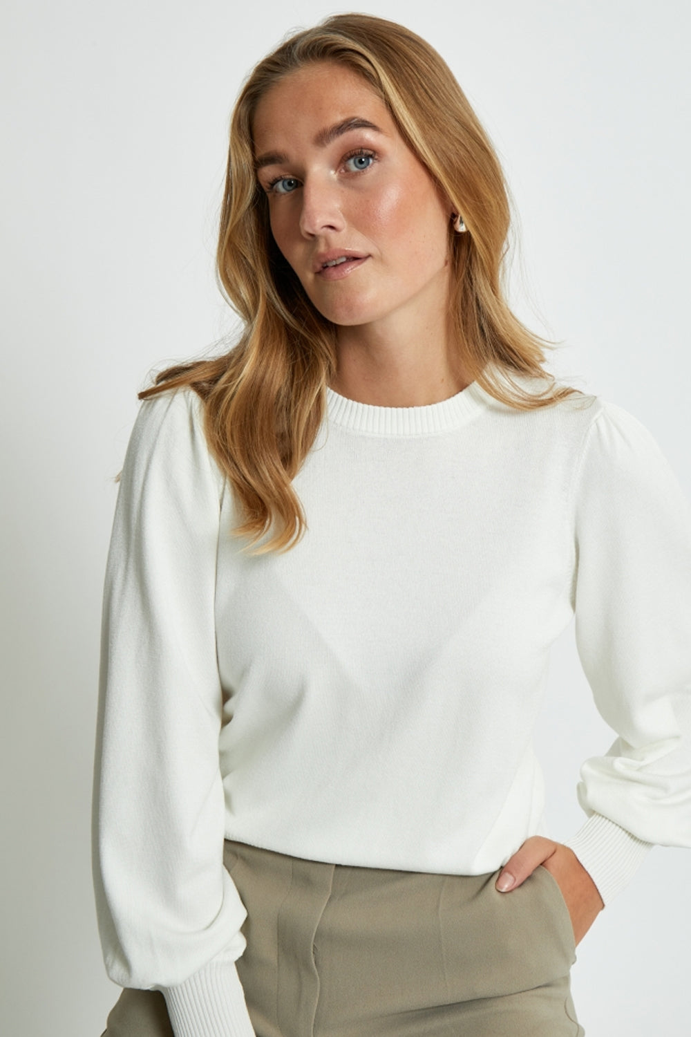 MSLiva Long Sleeve Pullover Broken White