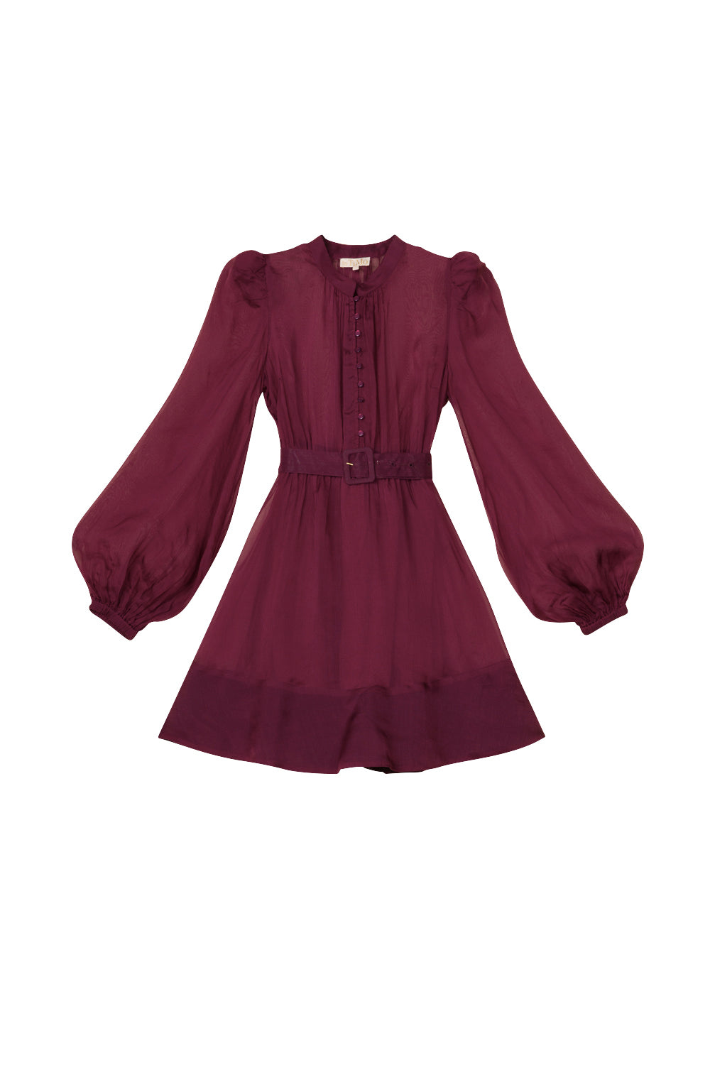 Organza Mini Dress Burgundy