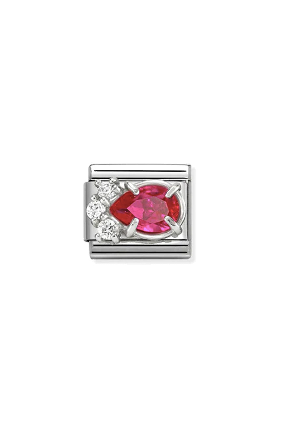 Classic cz & 925 Sterling Silver Red Drop