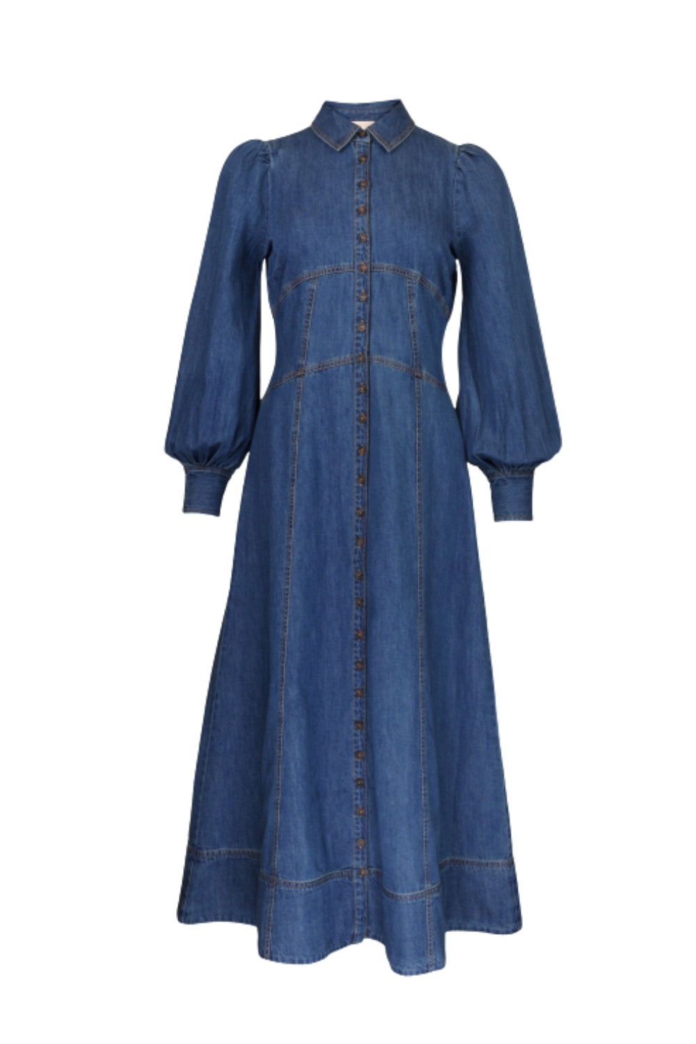 Denim Button-Down Dress French Blue