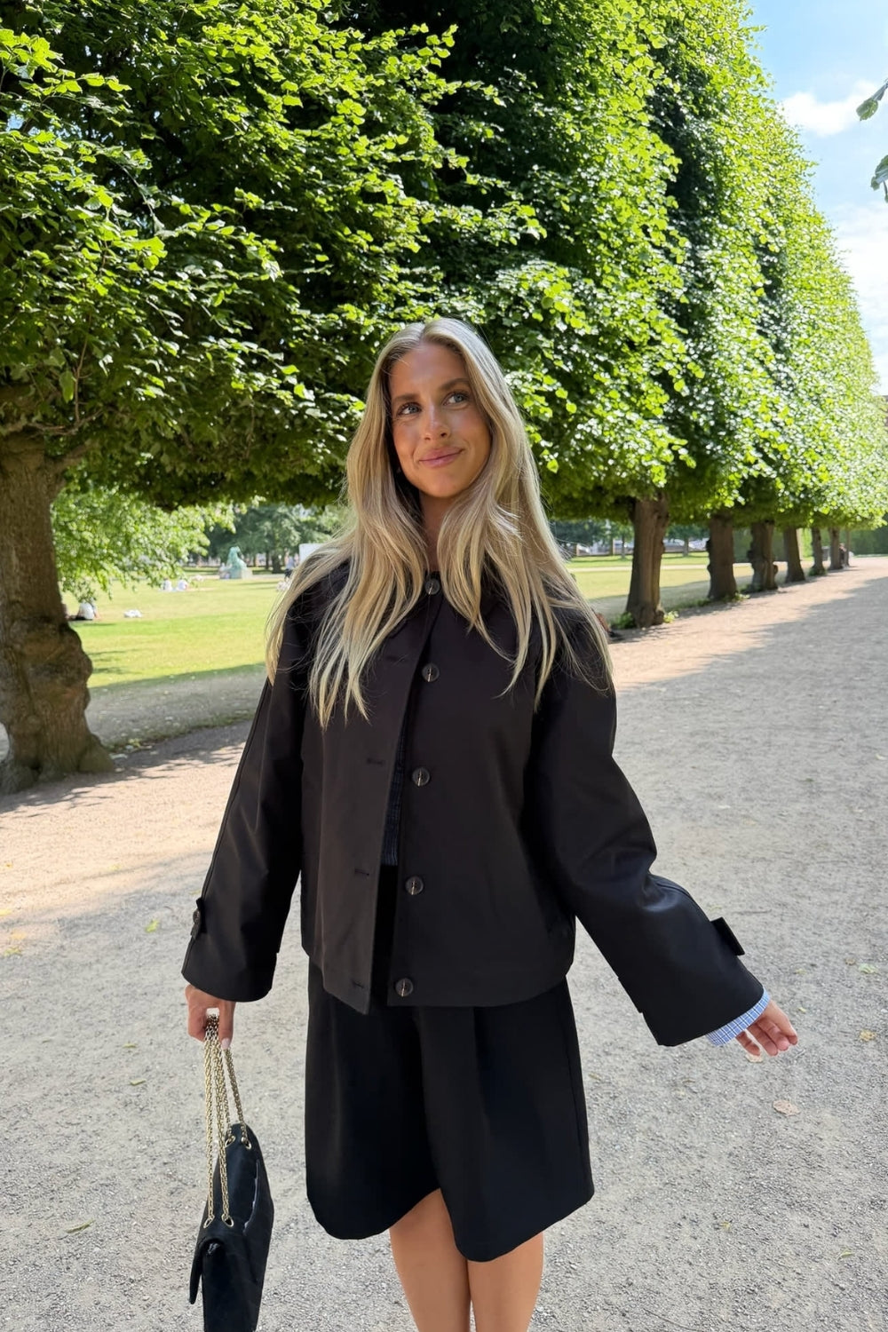 AvaIc Short Trenchcoat Black