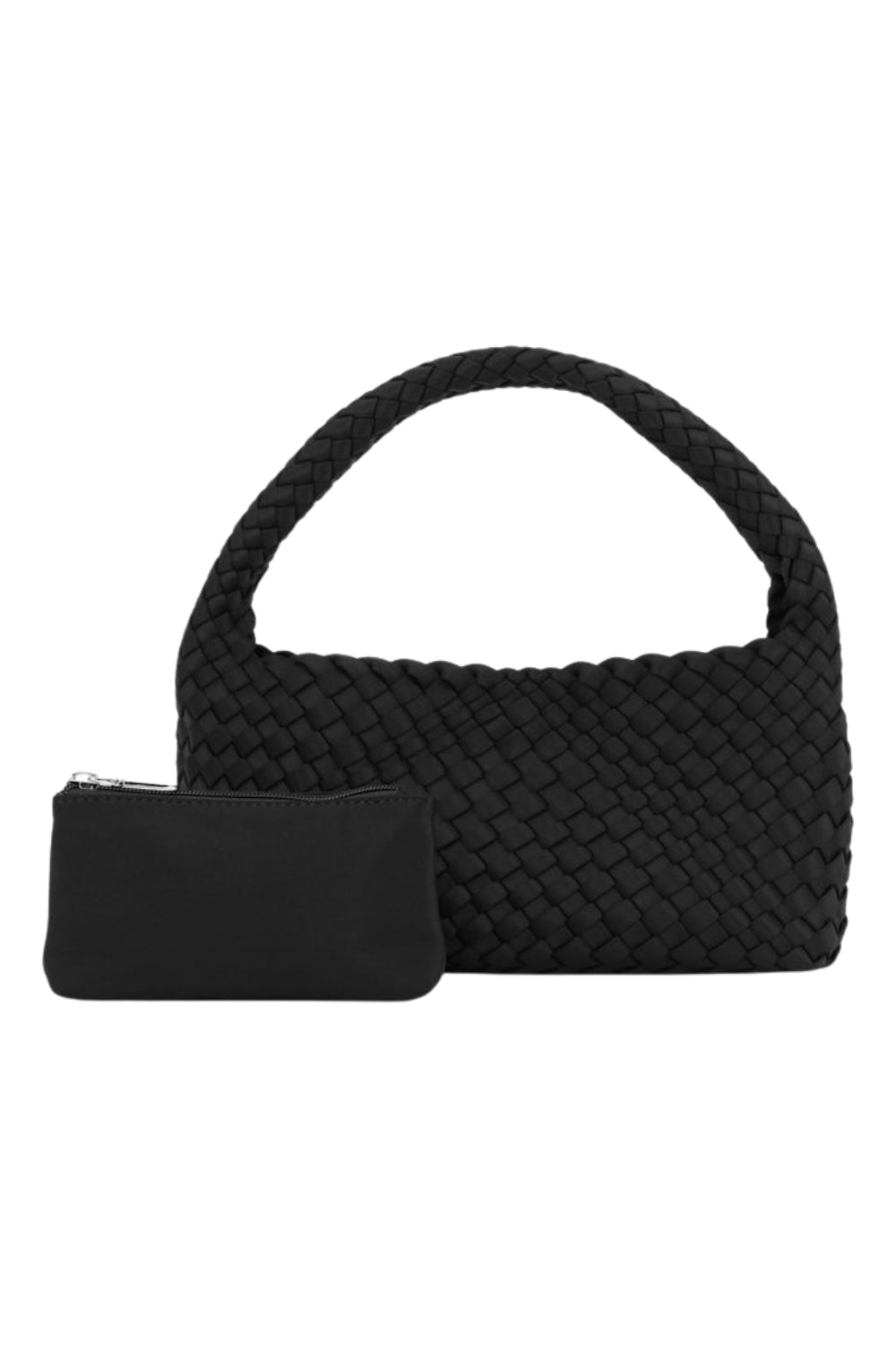 Woven Scuba Mini Bag With Pouch Black