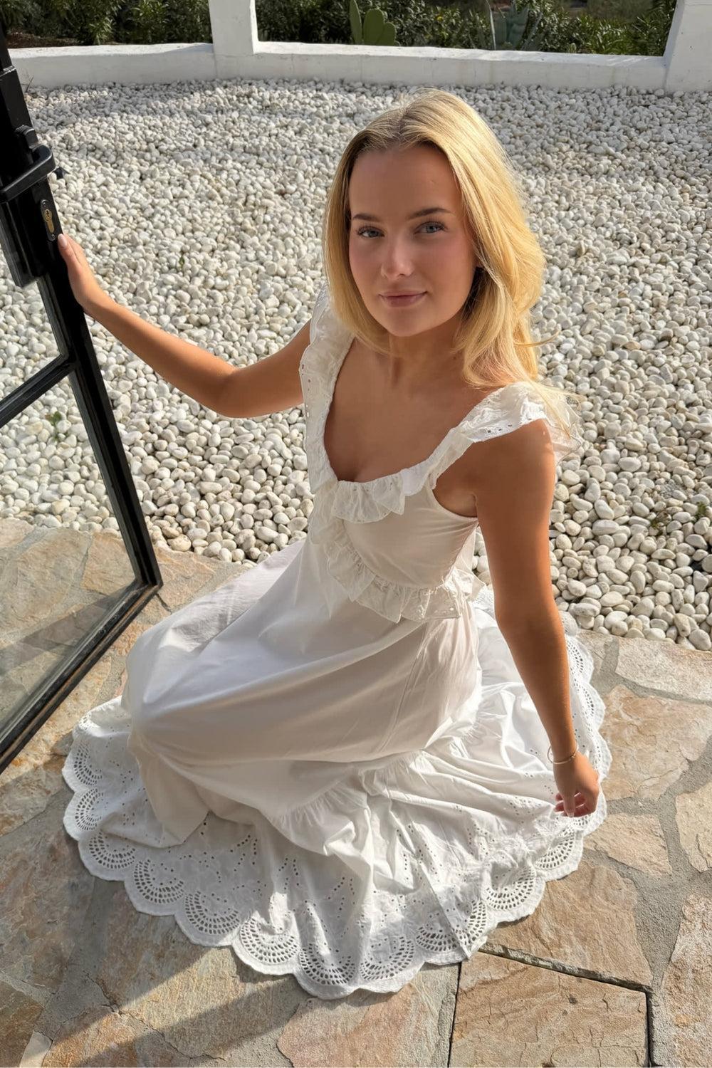 MelbaIC Dress White Embroidery