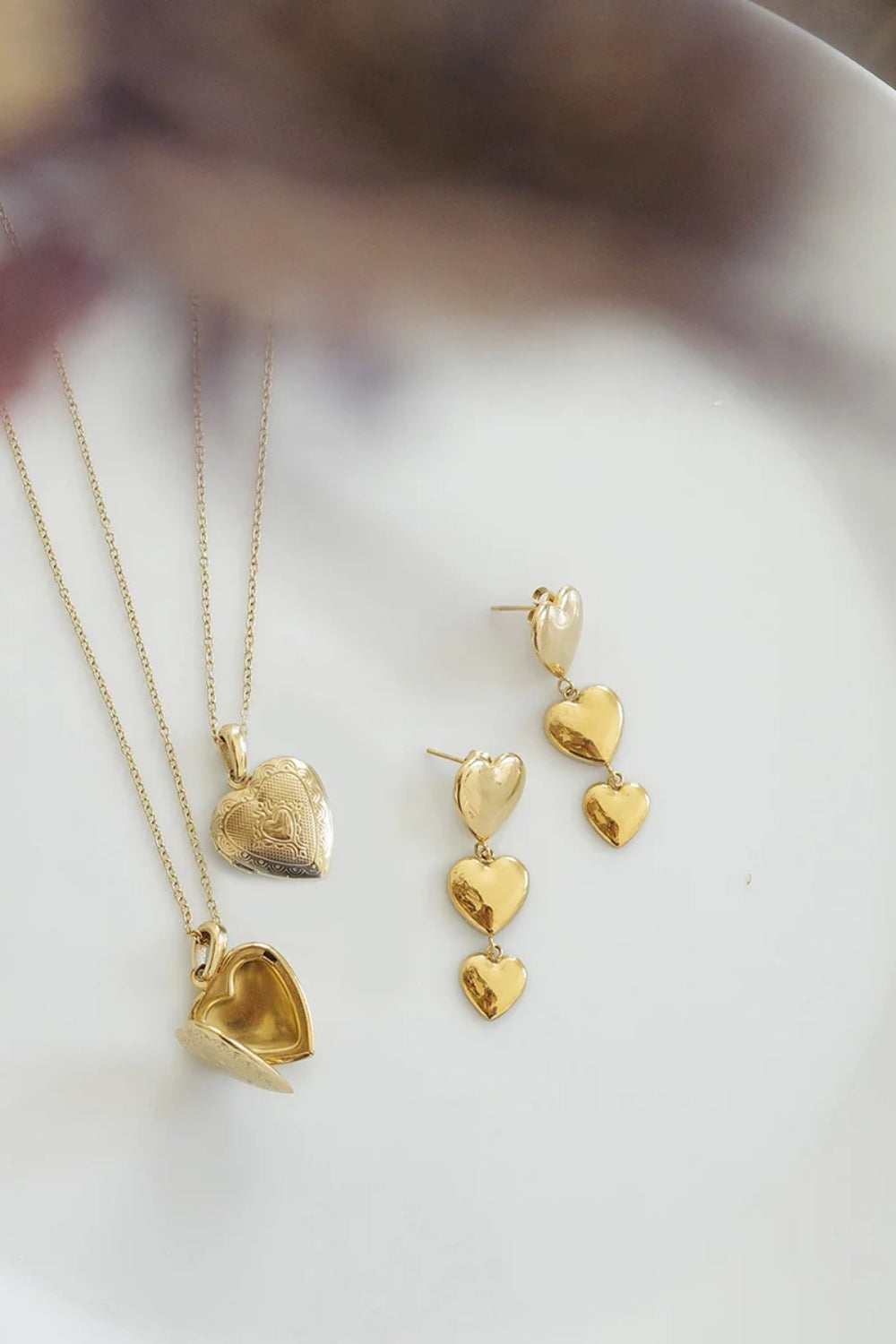 Tripple Heart Stud Earrings