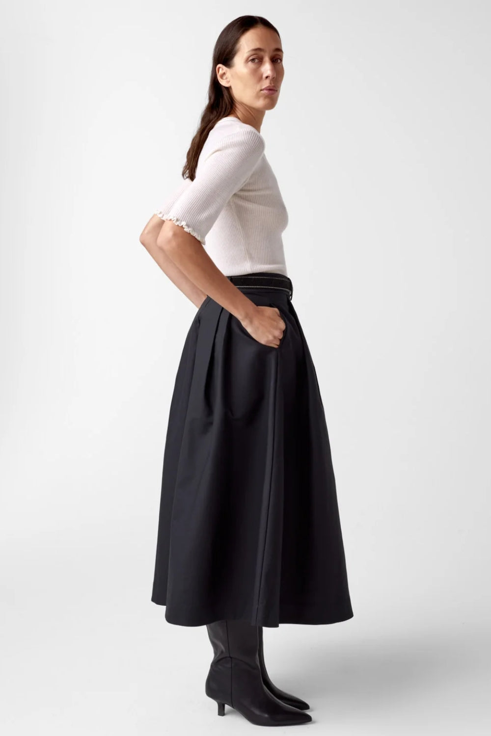 Anna Cotton Skirt Black