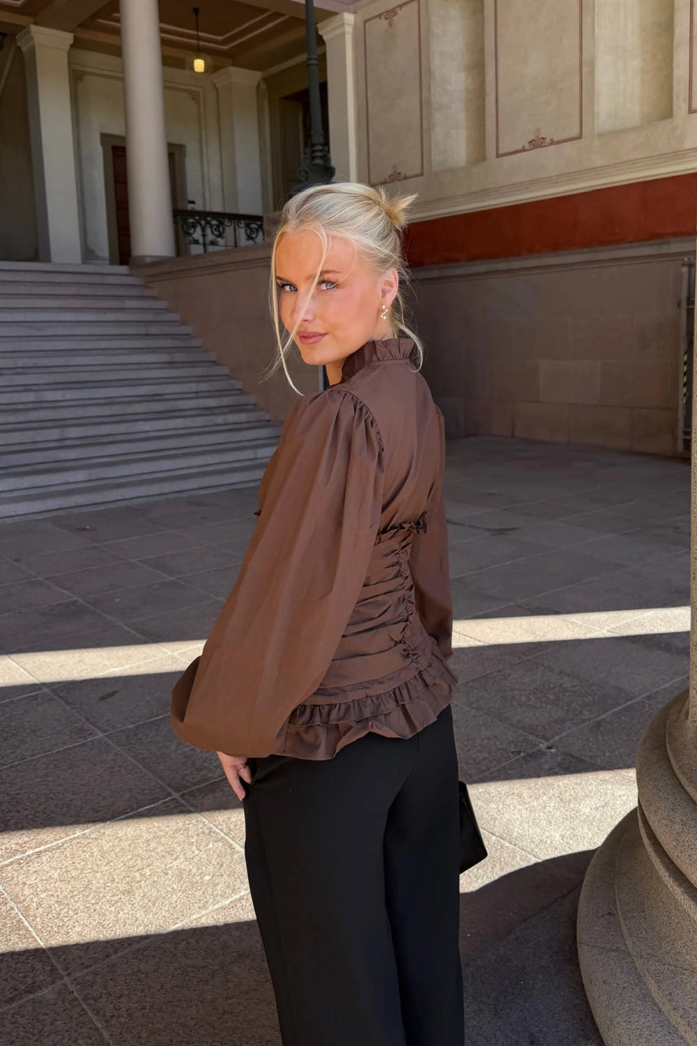 ArielIC LS Blouse Brown
