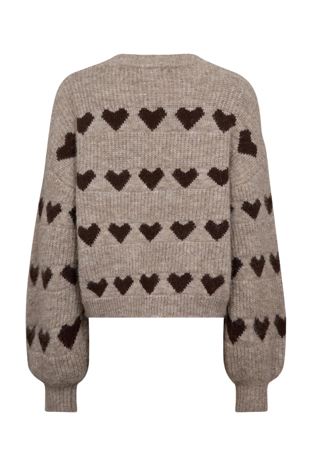 Heart Knit Pullover Sand/Brown