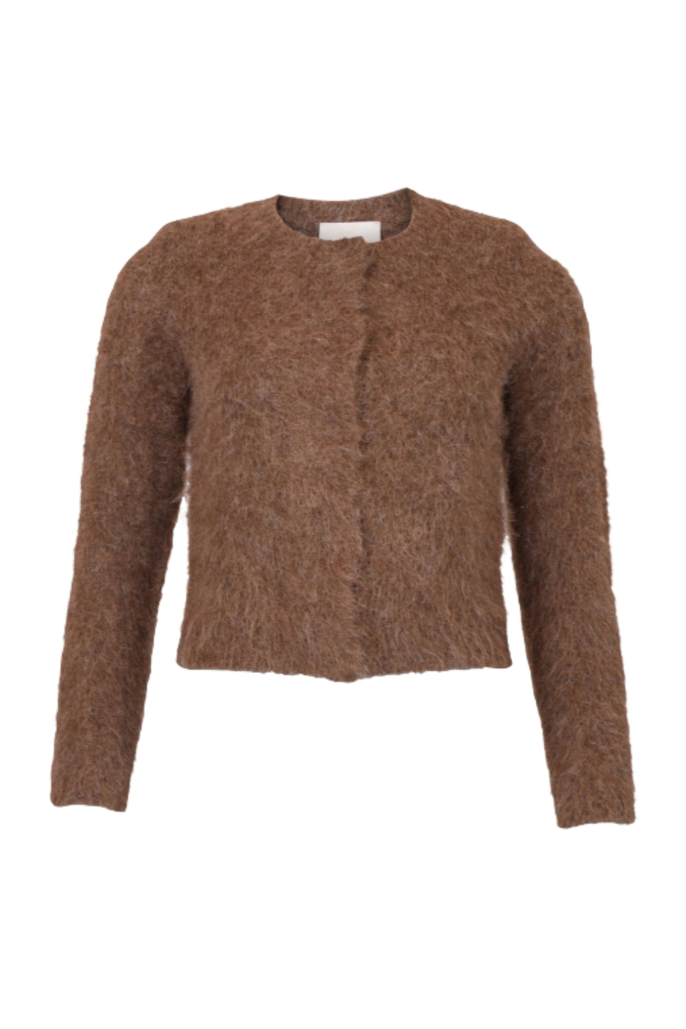 Hairy Knit Jacket Brown