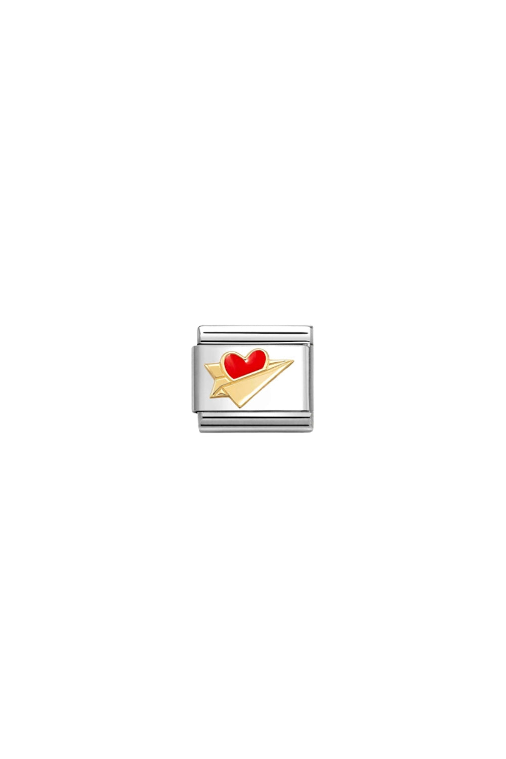 Love 18k Gold & Enamel Paper Airplane Red Heart