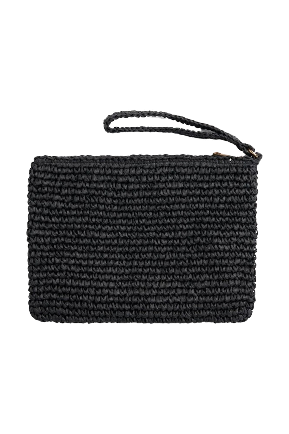 Mim Straw Clutch Black