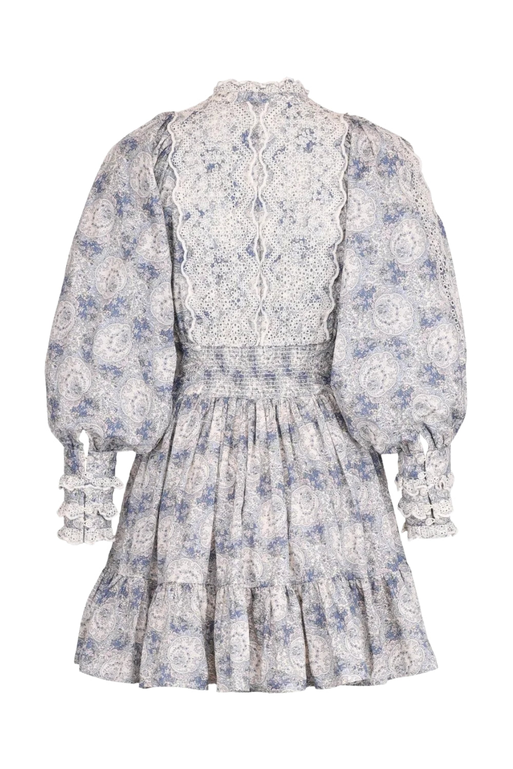 Cotton Slub Mini Dress Blue Paisley