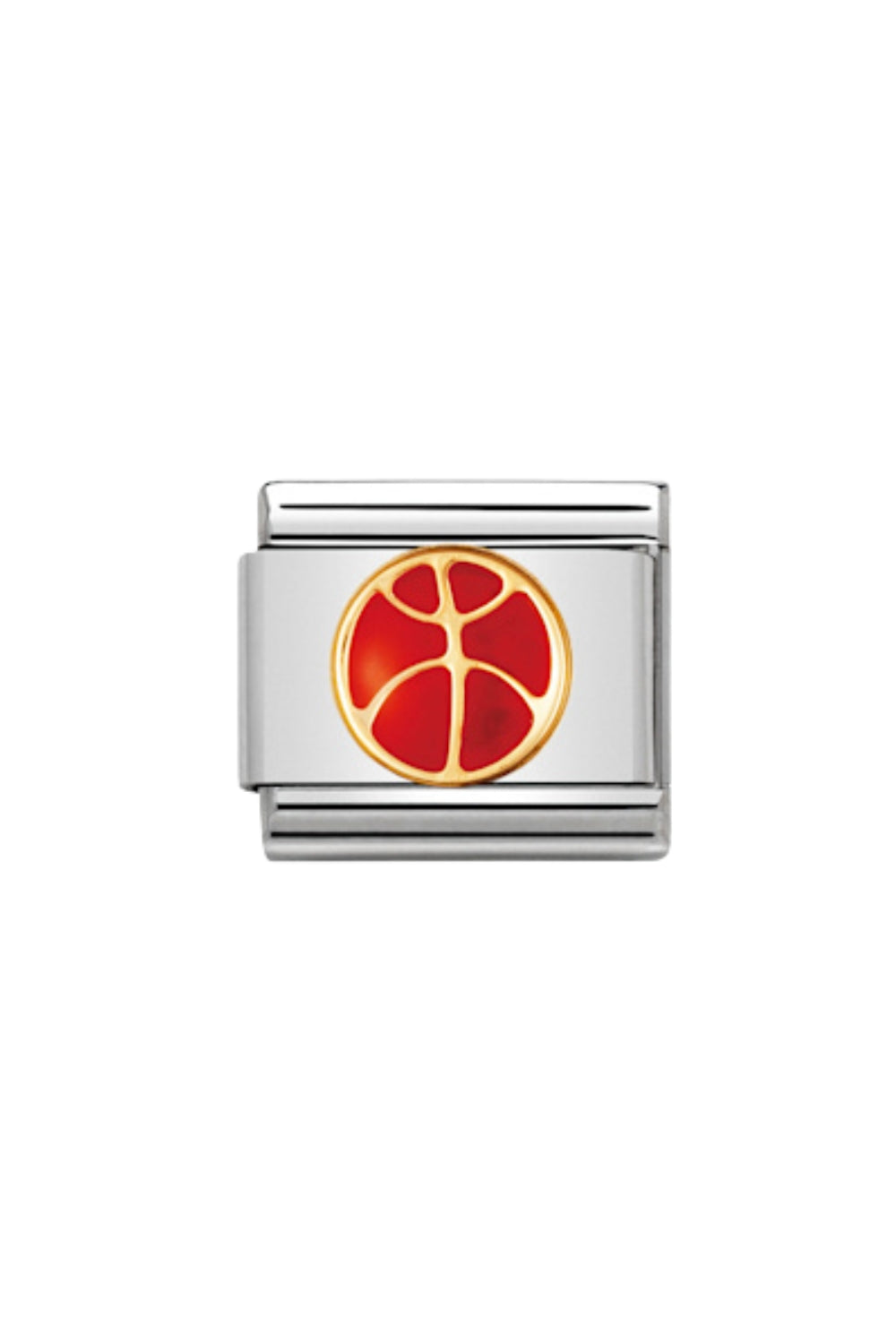 Sports In Stainless Steel With Enamel And 18K Gold Basket Ball