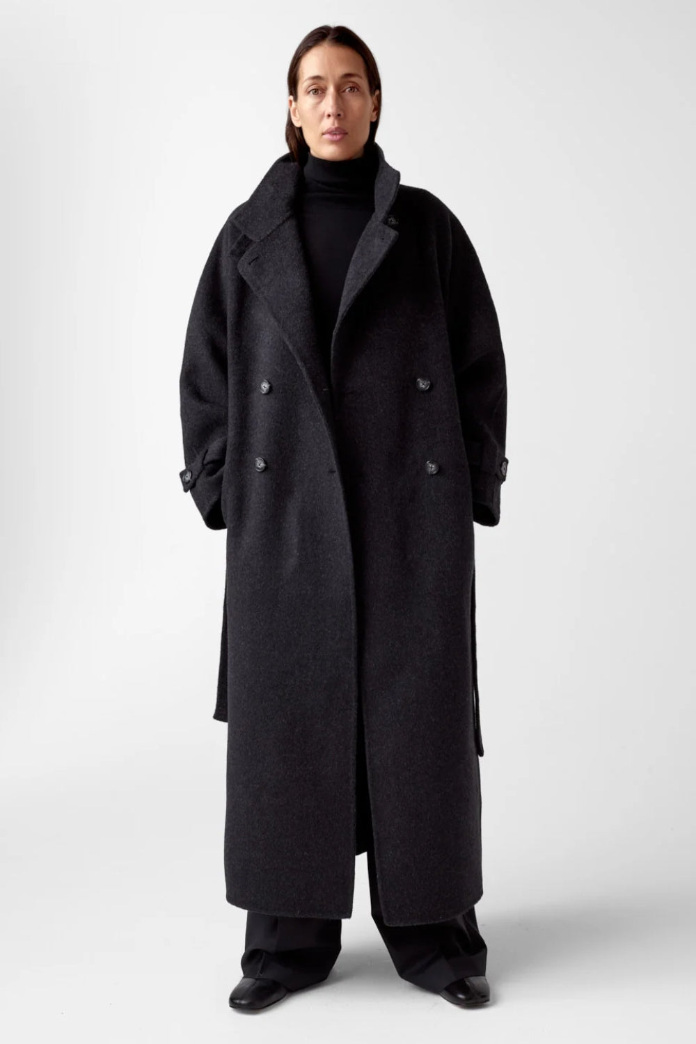 Carmella Wool Coat Black Mel