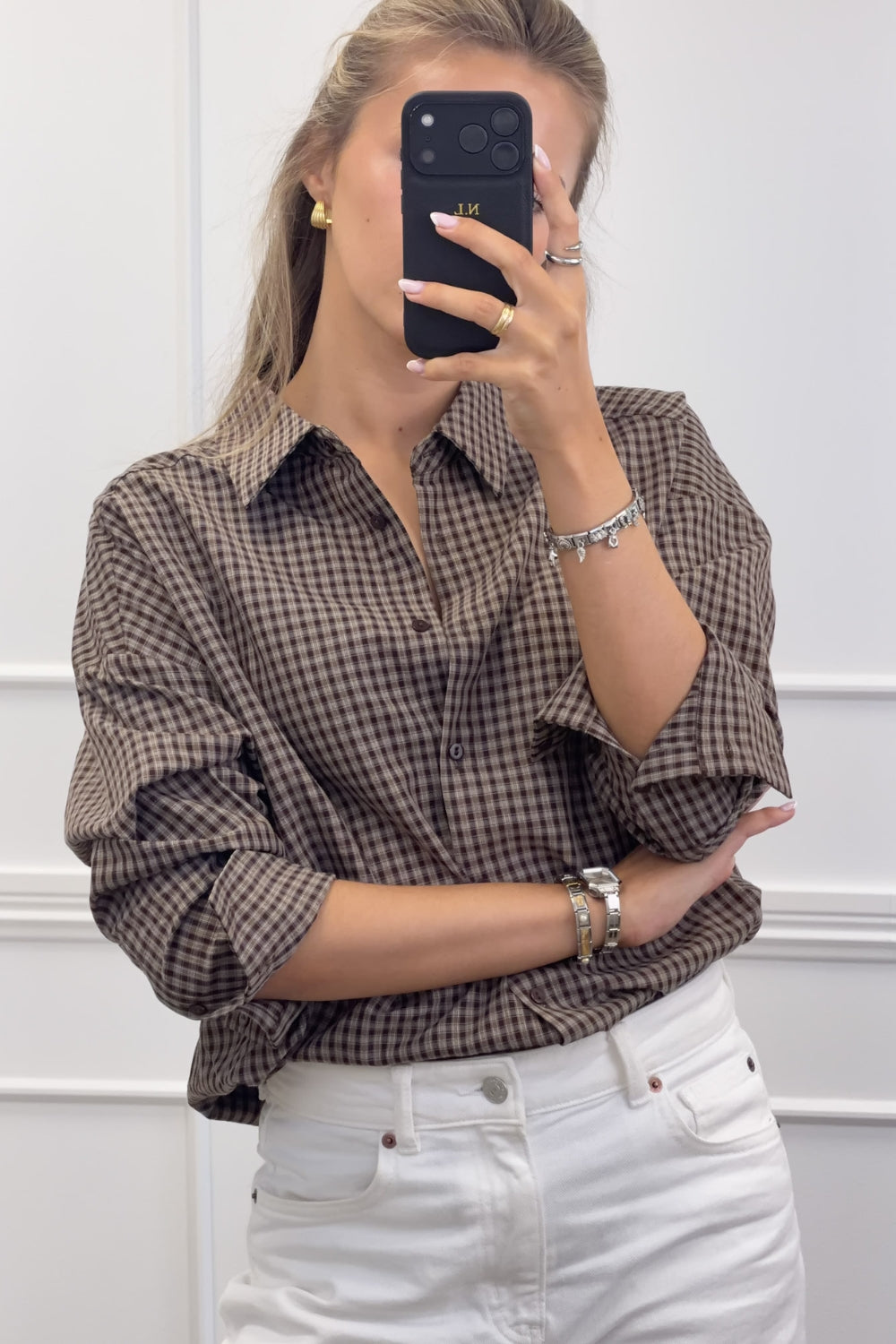 Sonja Check Shirt Dark Brown