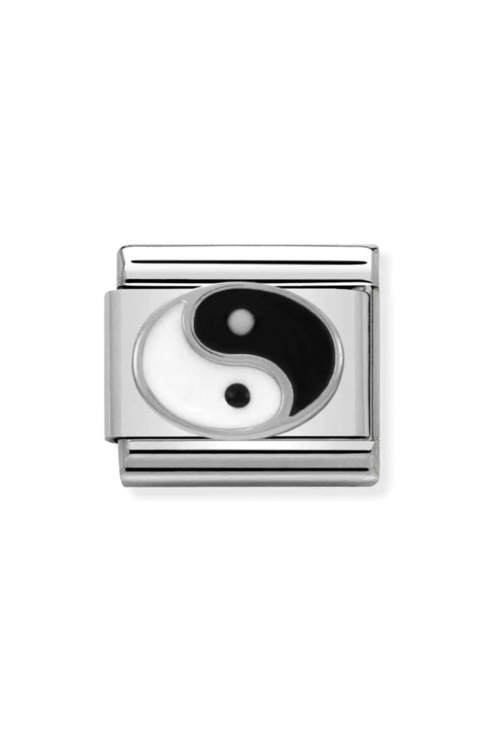 Symbol 925 sterling Silver and Enamel Ying yang